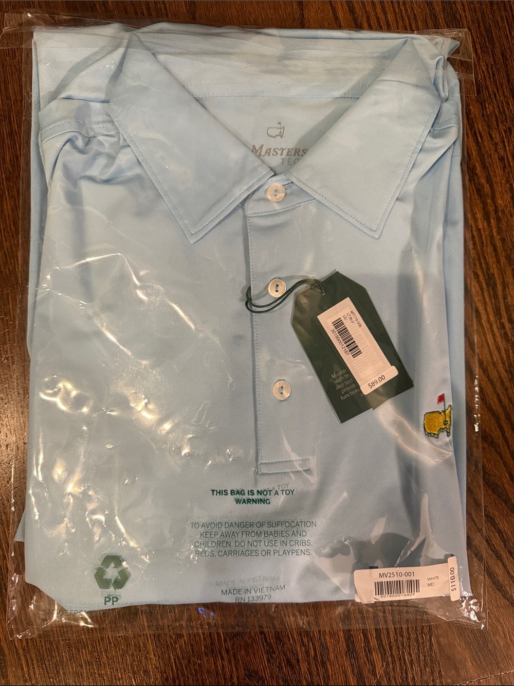 Masters Light Blue Men’s Polo with Embroidered Logo